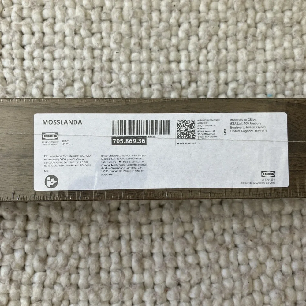 IKEA MOSSLANDA Picture Ledge Walnut Effect Floating Shelf 55cm 21 3/4